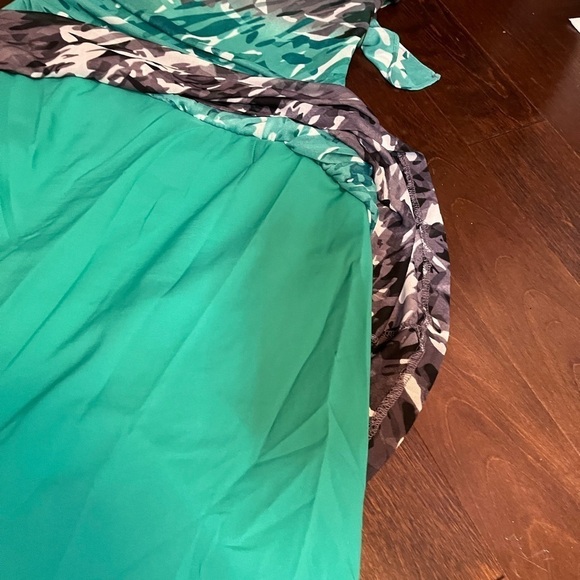 ⭐️ NINE WEST ~ Green & Gray One Shoulder Party Cocktail Dress- size 2 - Picture 12 of 12
